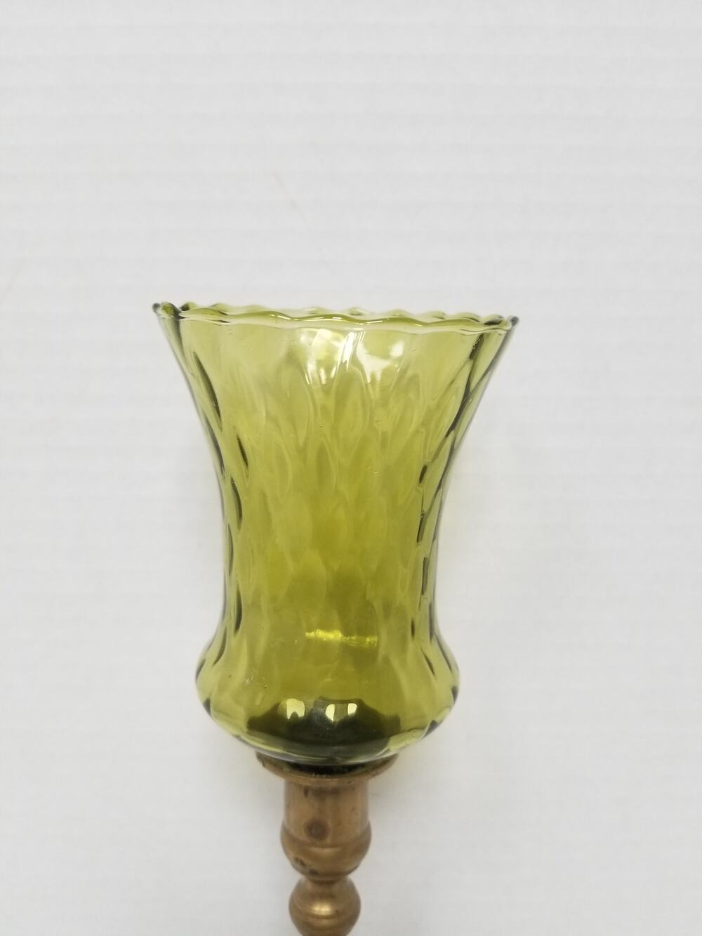 Green Votive HOMCO Home Interiors Vintage Candle Holder 5.5” Tall Holiday